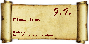 Flamm Iván névjegykártya